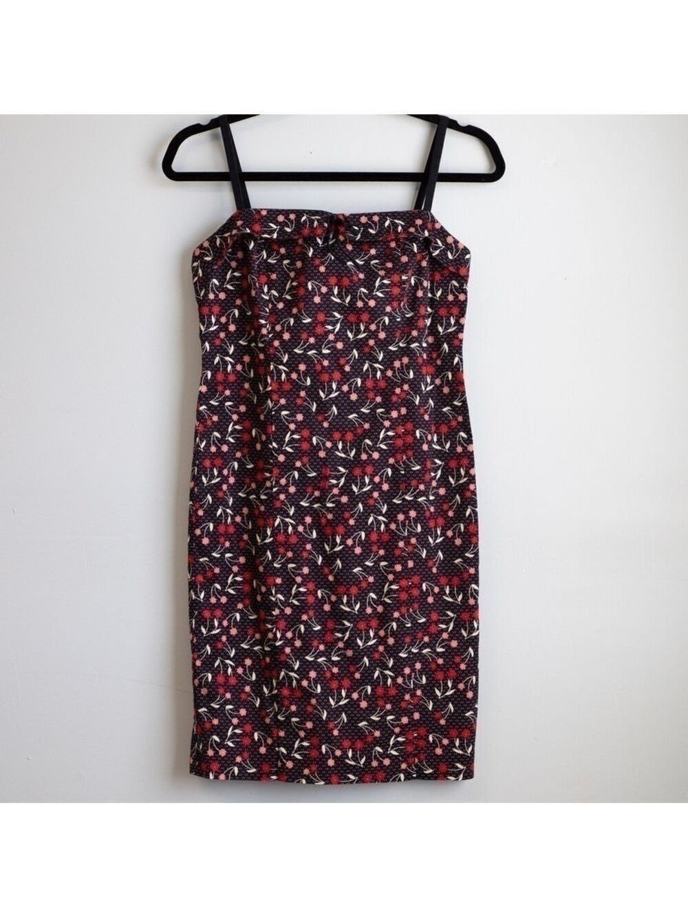 Ann Taylor Loft black with red and pink florals mini dress-2P